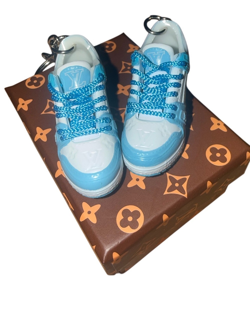 Blue Mini Sneaker Keychain Charm Streetwear Bag Accessory - Picture 2 of 4